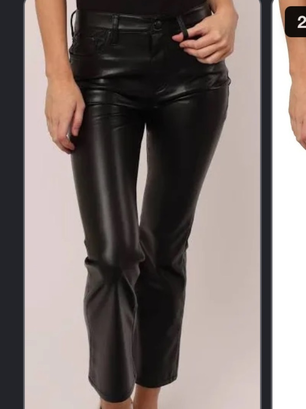 Dear John Faux Leather Wide Leg Pants - Black 27P